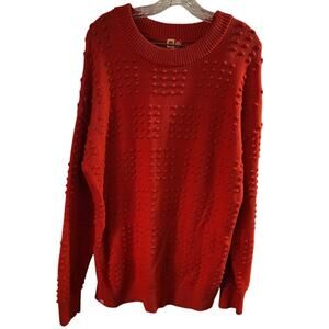 Lego Women's Red Textured Thick Pom Pom Sweater Size Large